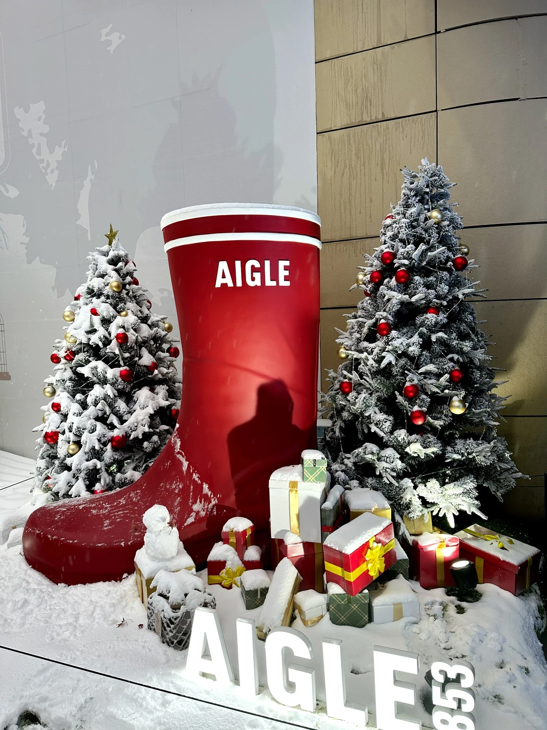 雪中的石家庄万象城美爆了！