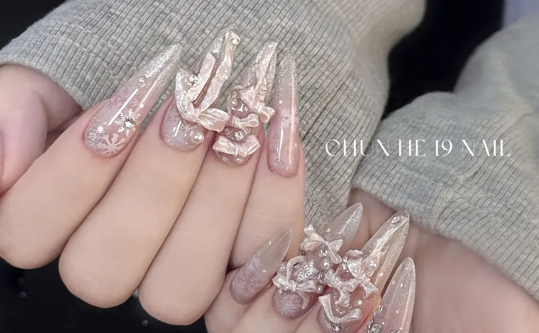 圣诞 蝴蝶结🎄🎀❄️｜石家庄美甲