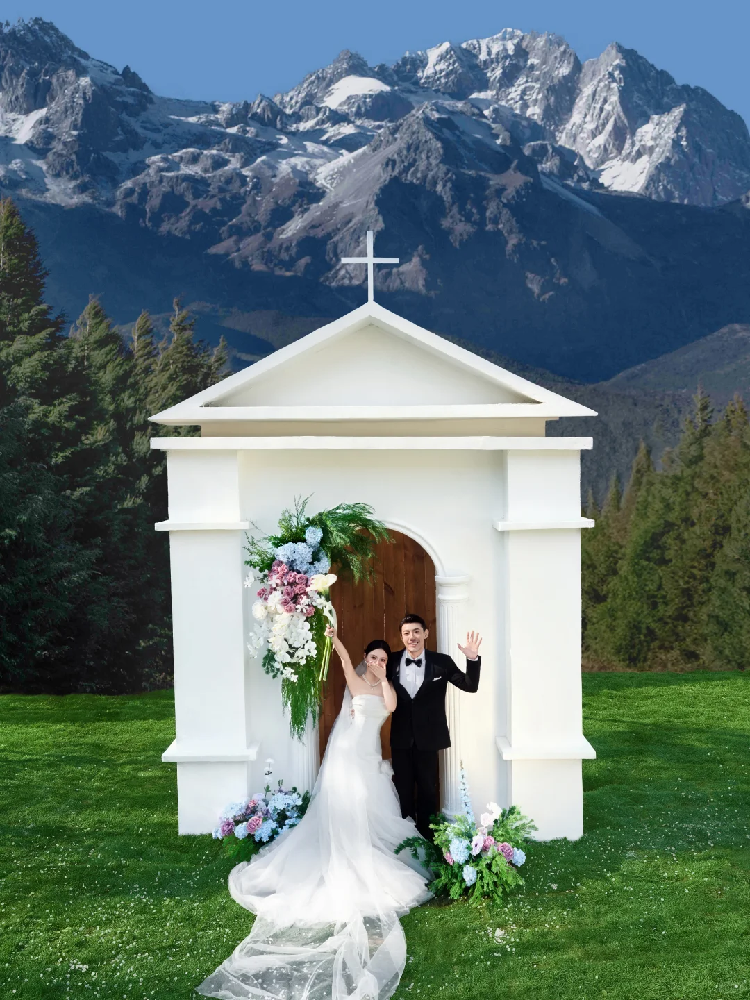 这是石家庄丨雪山下的婚纱照把童话照进现实