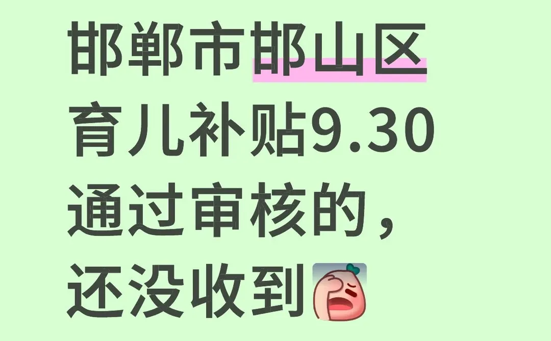 邯郸市邯山区育儿补贴