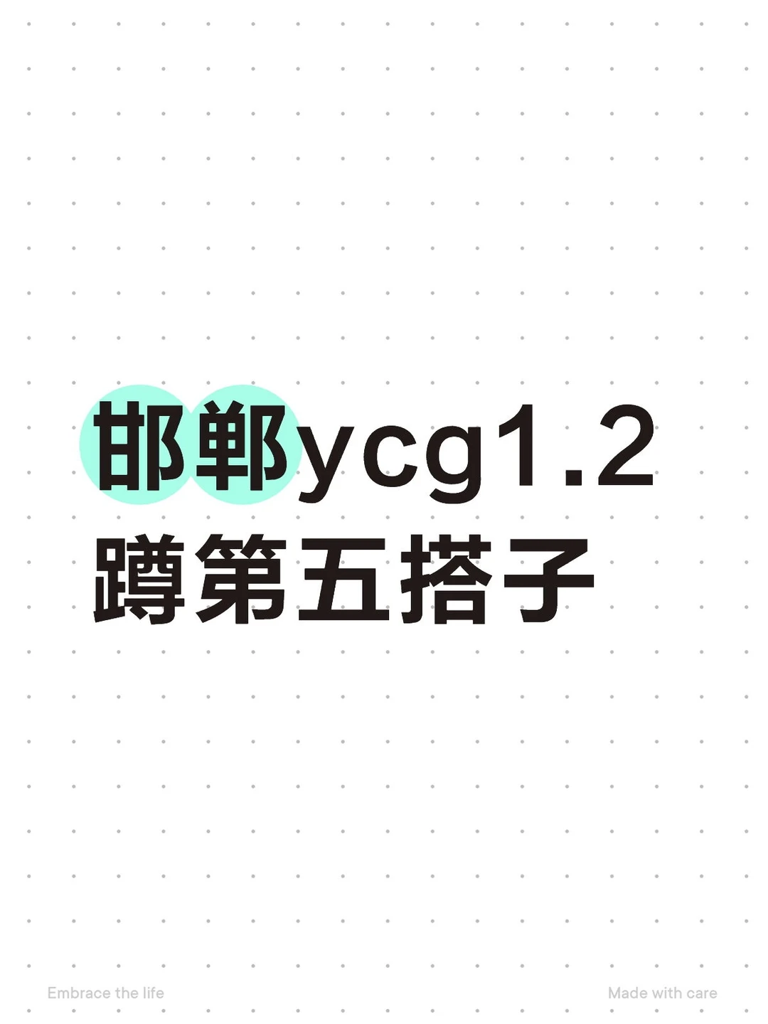 邯郸ycg1.2蹲搭子