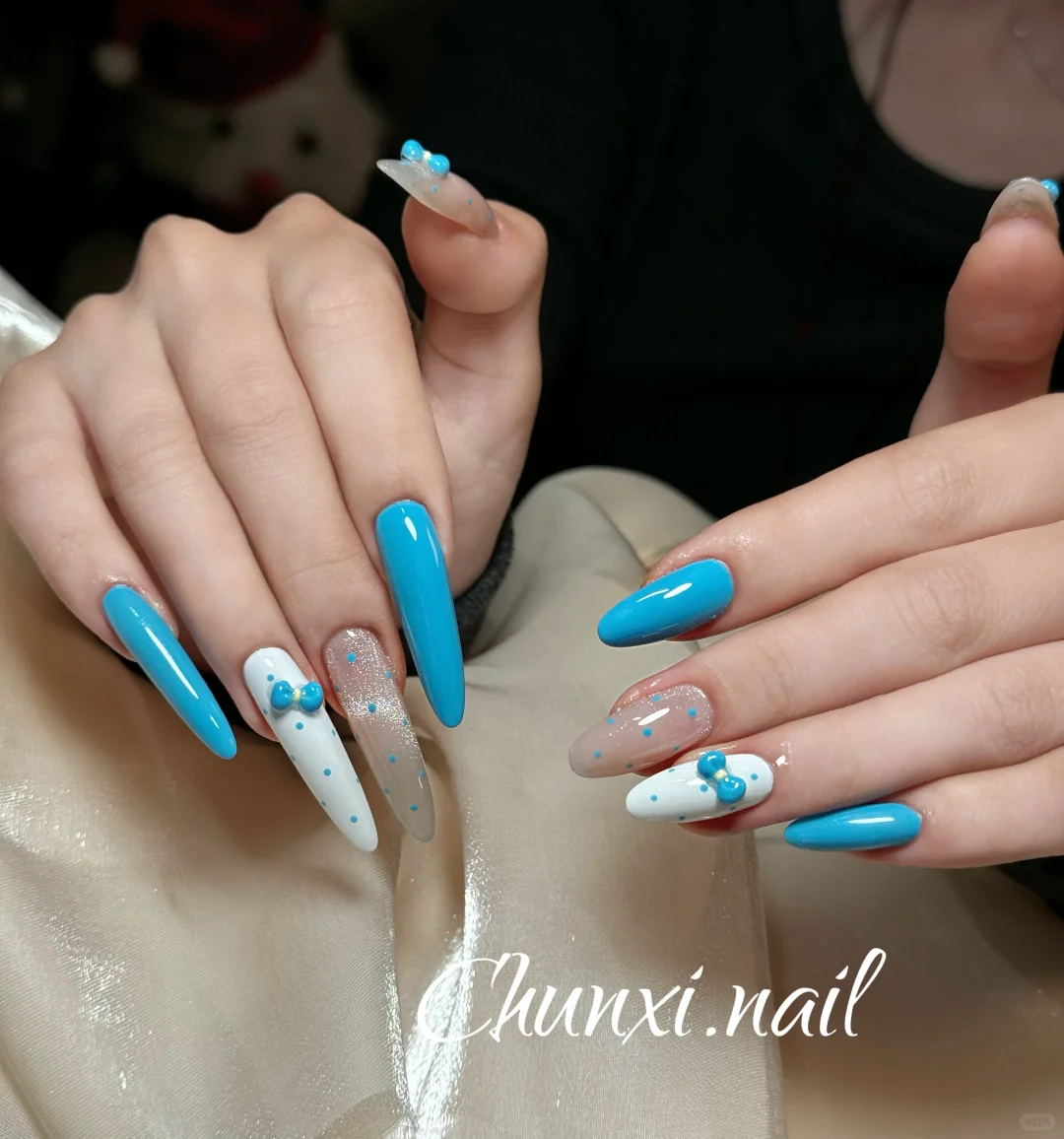 邢台美甲💅🏻、蓝色美甲