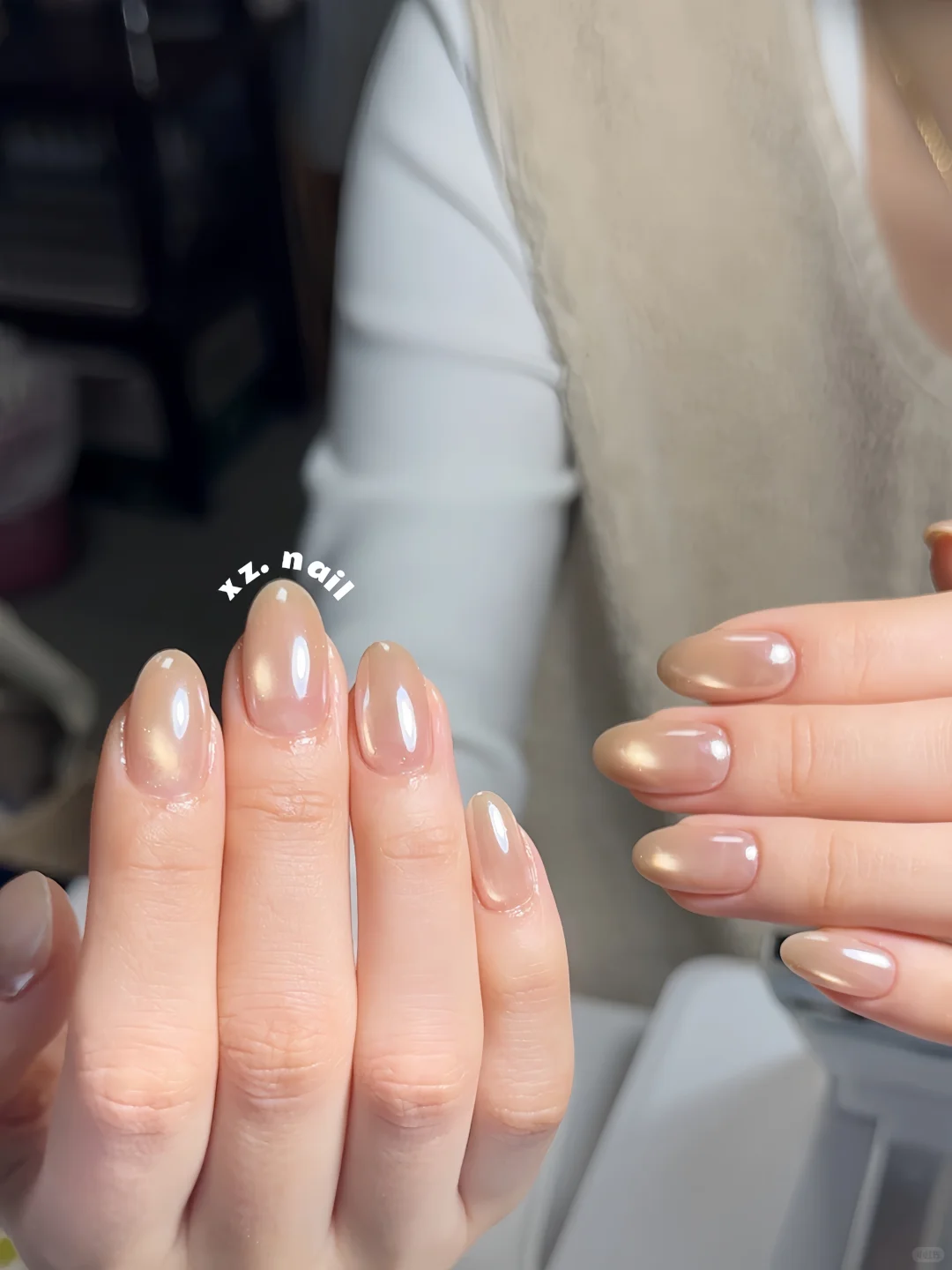 邢台美甲～香槟金 氛围感的神‼️