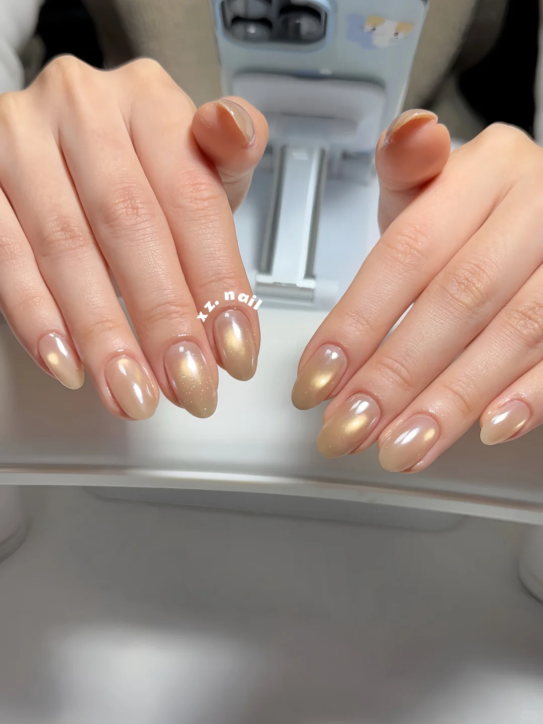 邢台美甲～香槟金 氛围感的神‼️