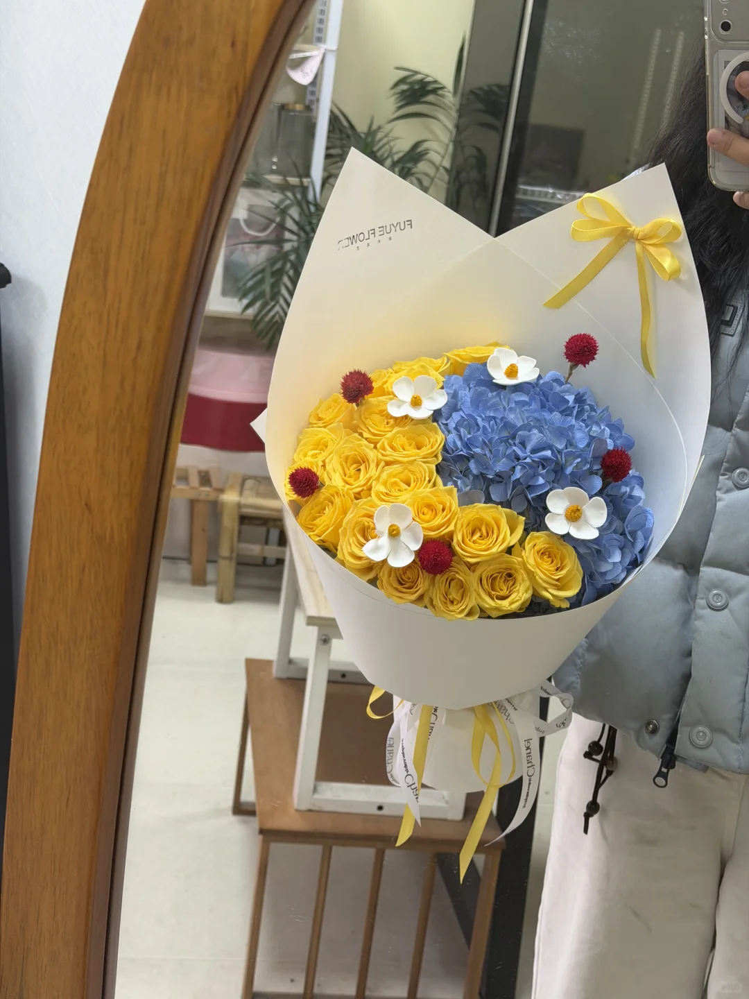 抚州花店|圆嘟嘟的白雪公主花束💙💛