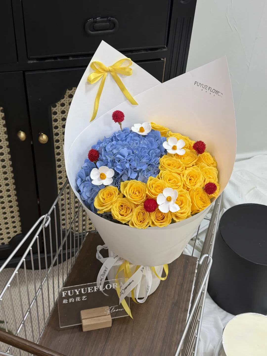 抚州花店|圆嘟嘟的白雪公主花束💙💛