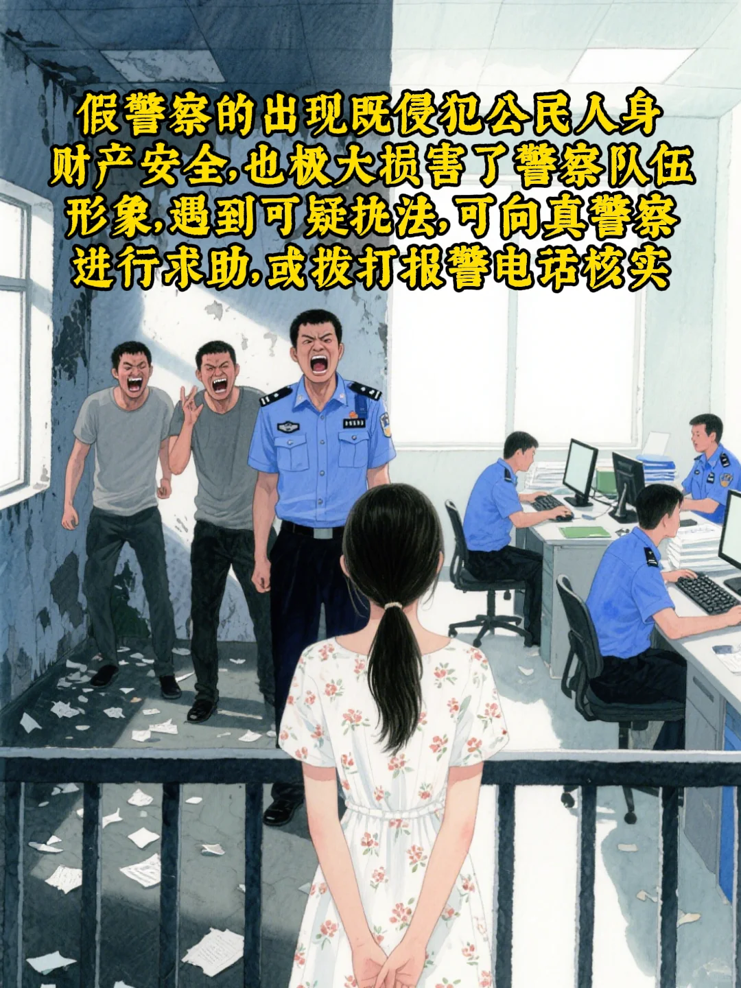 发现可疑人员“执法”，要及时核实查证！