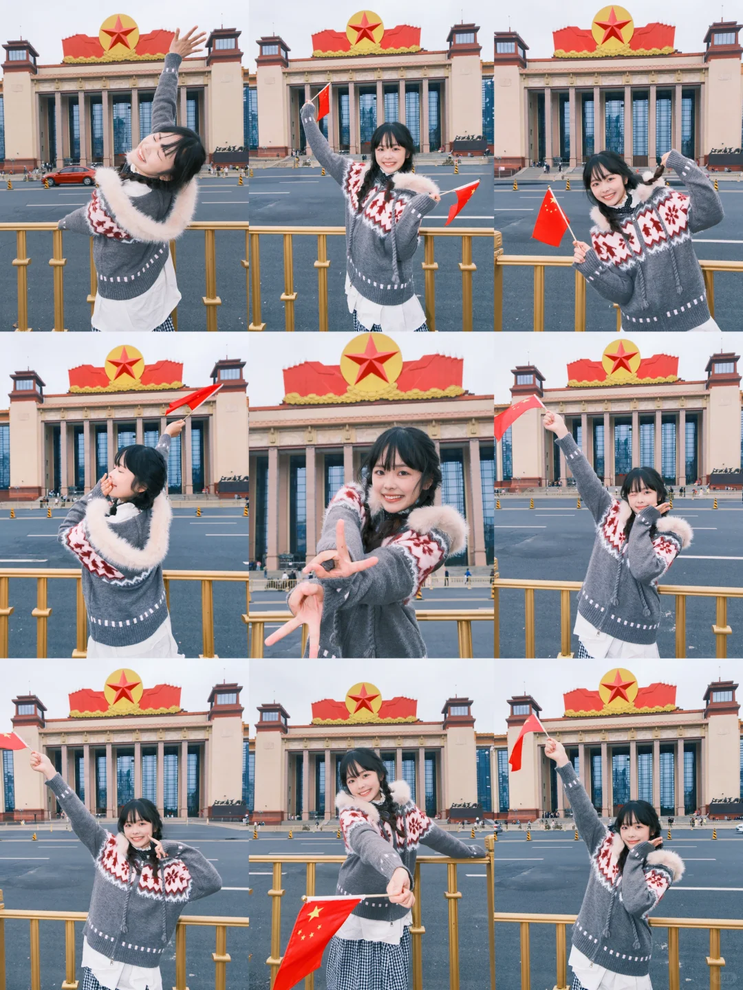 八一广场女生拍照姿势