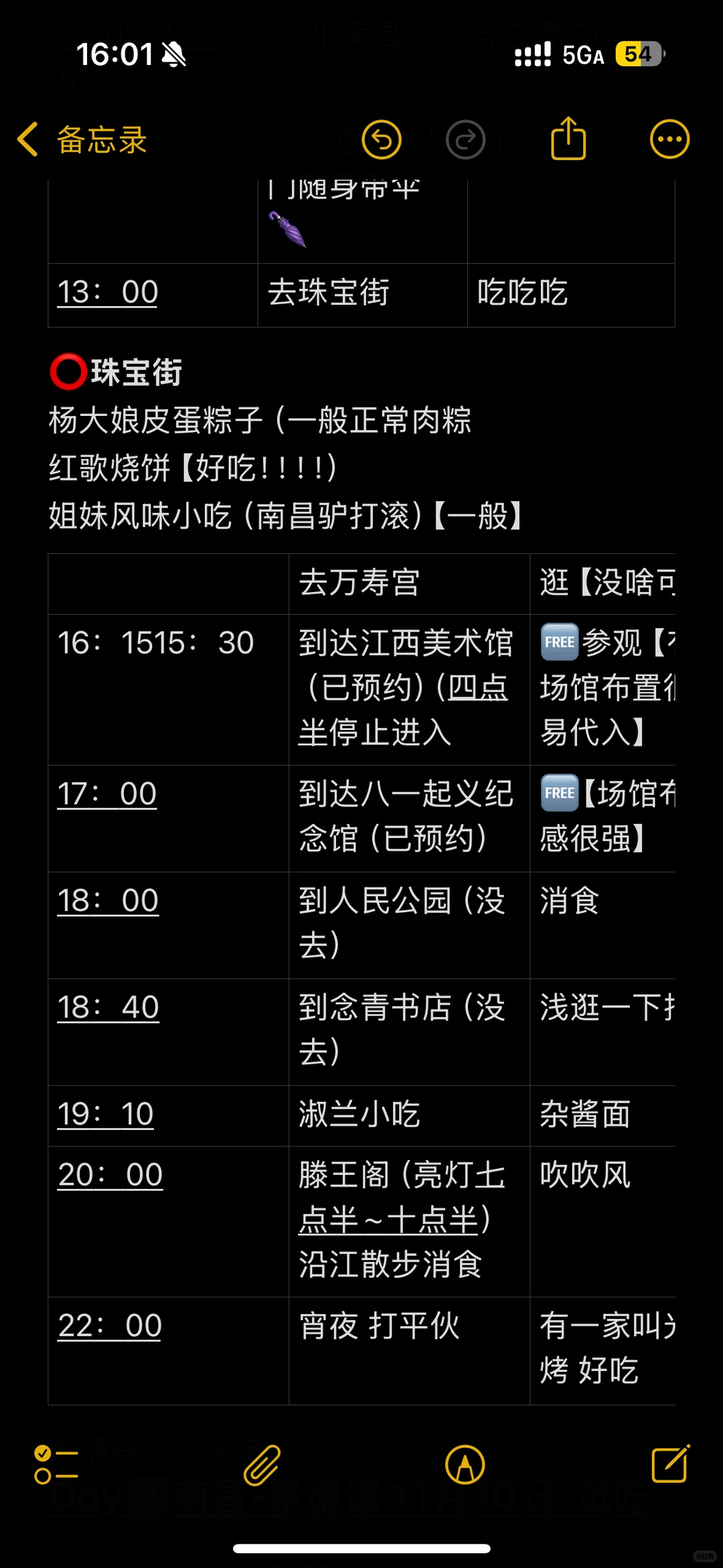 J人的表格版南昌旅游攻略📕