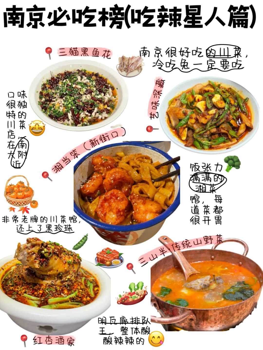 J人耗时4h整理的南京美食合集（手绘版✍）