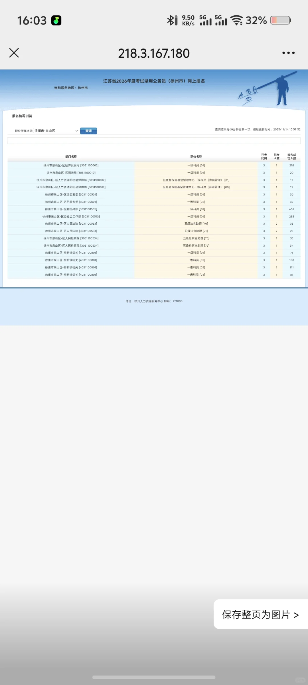 26年徐州省考报名人数，全省汇总中❗