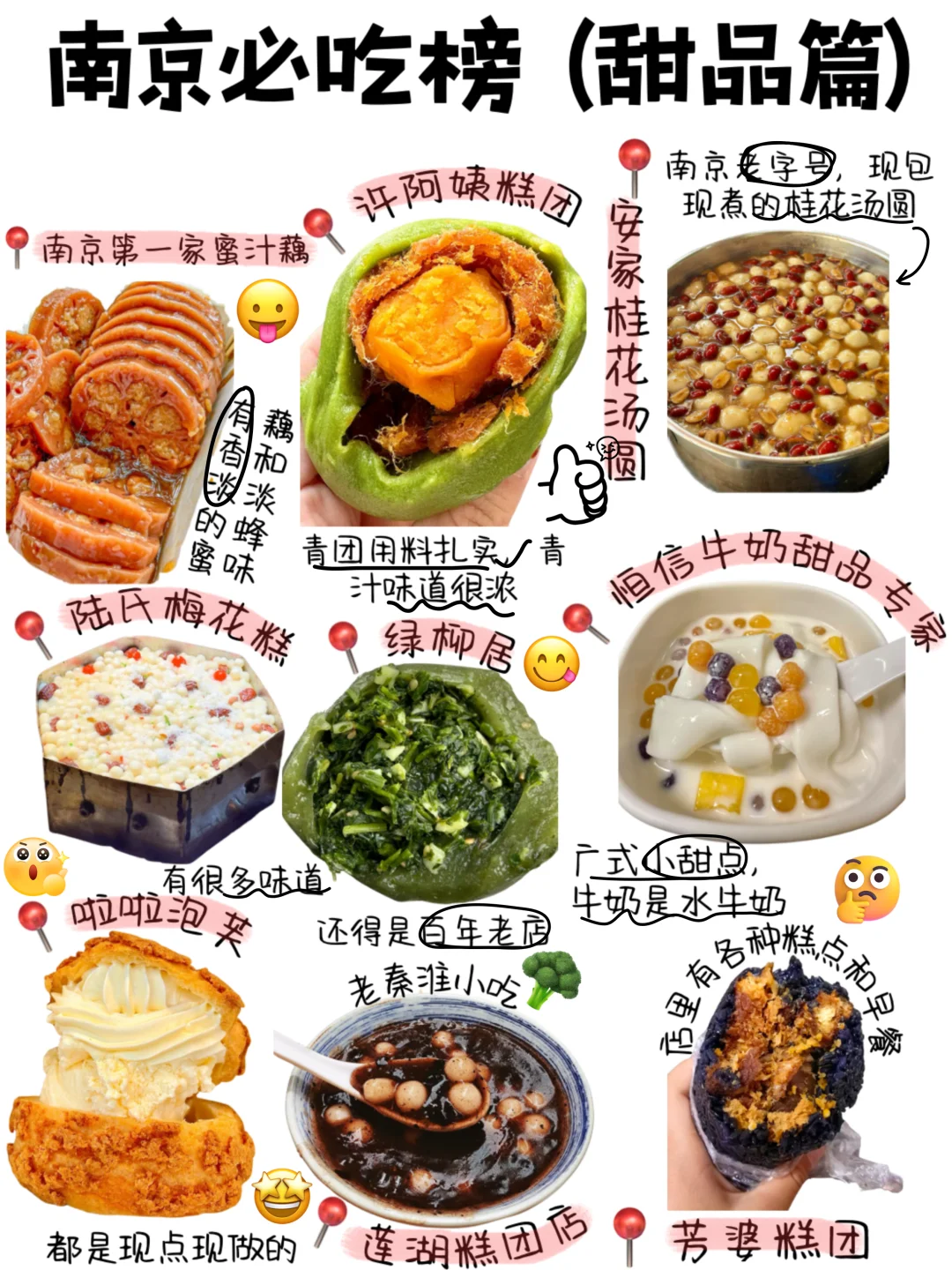 J人耗时4h整理的南京美食合集（手绘版✍）