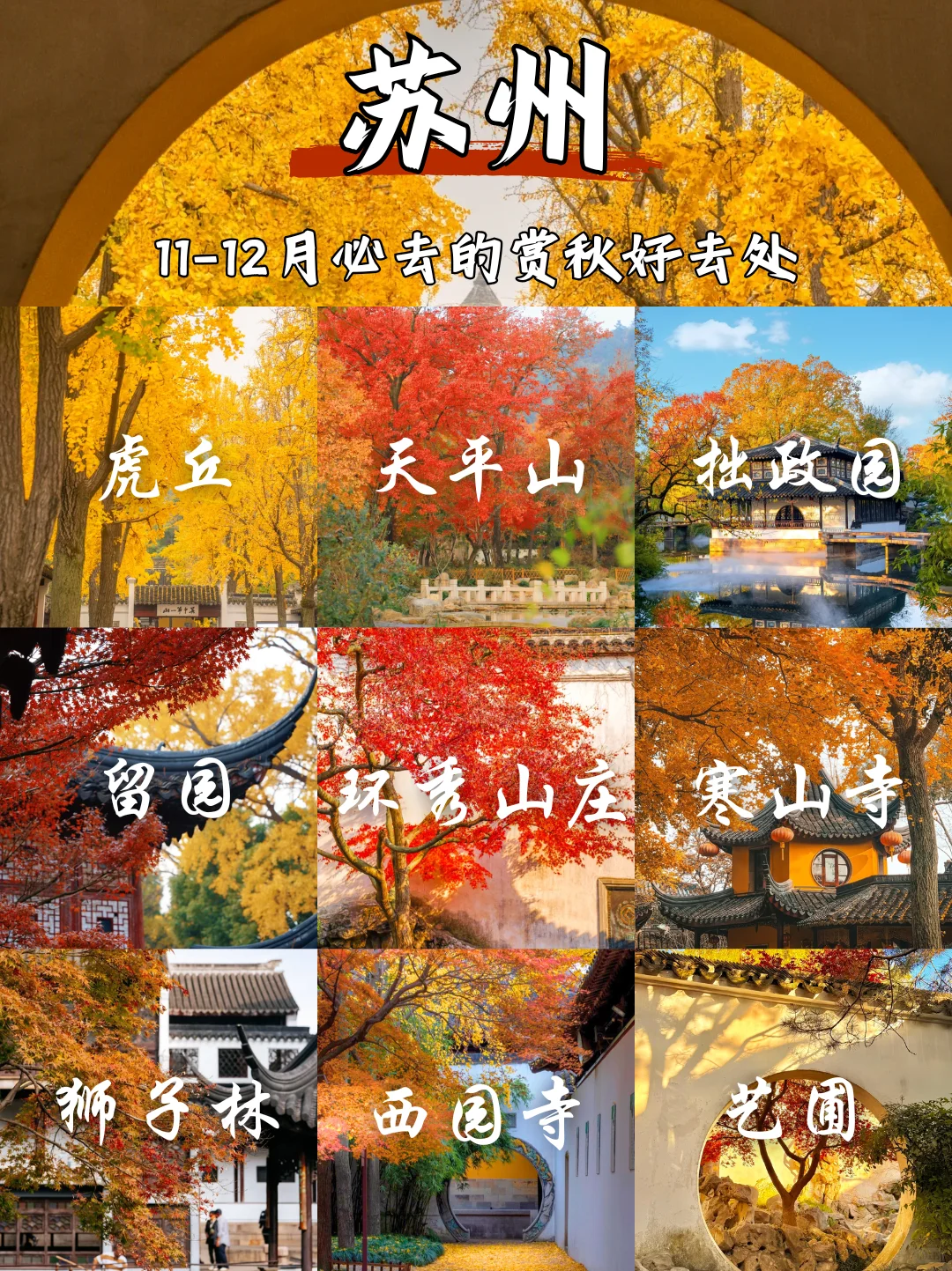 苏州限定❗苏州赏秋必打卡地来啦🔔快收藏✅