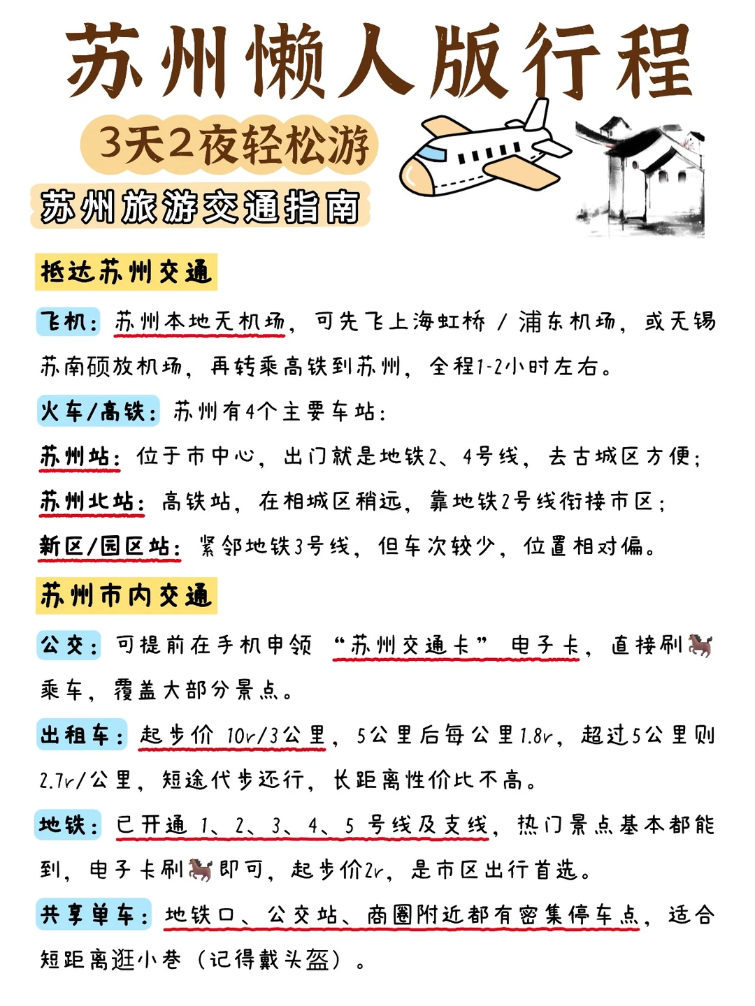 苏州 3 天 2 夜懒人版 📍路线安排