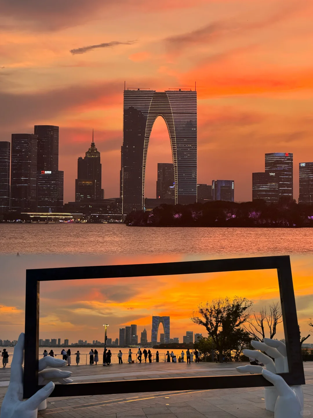 📍苏州旅游｜夕阳下东方之门📷又美又浪漫！