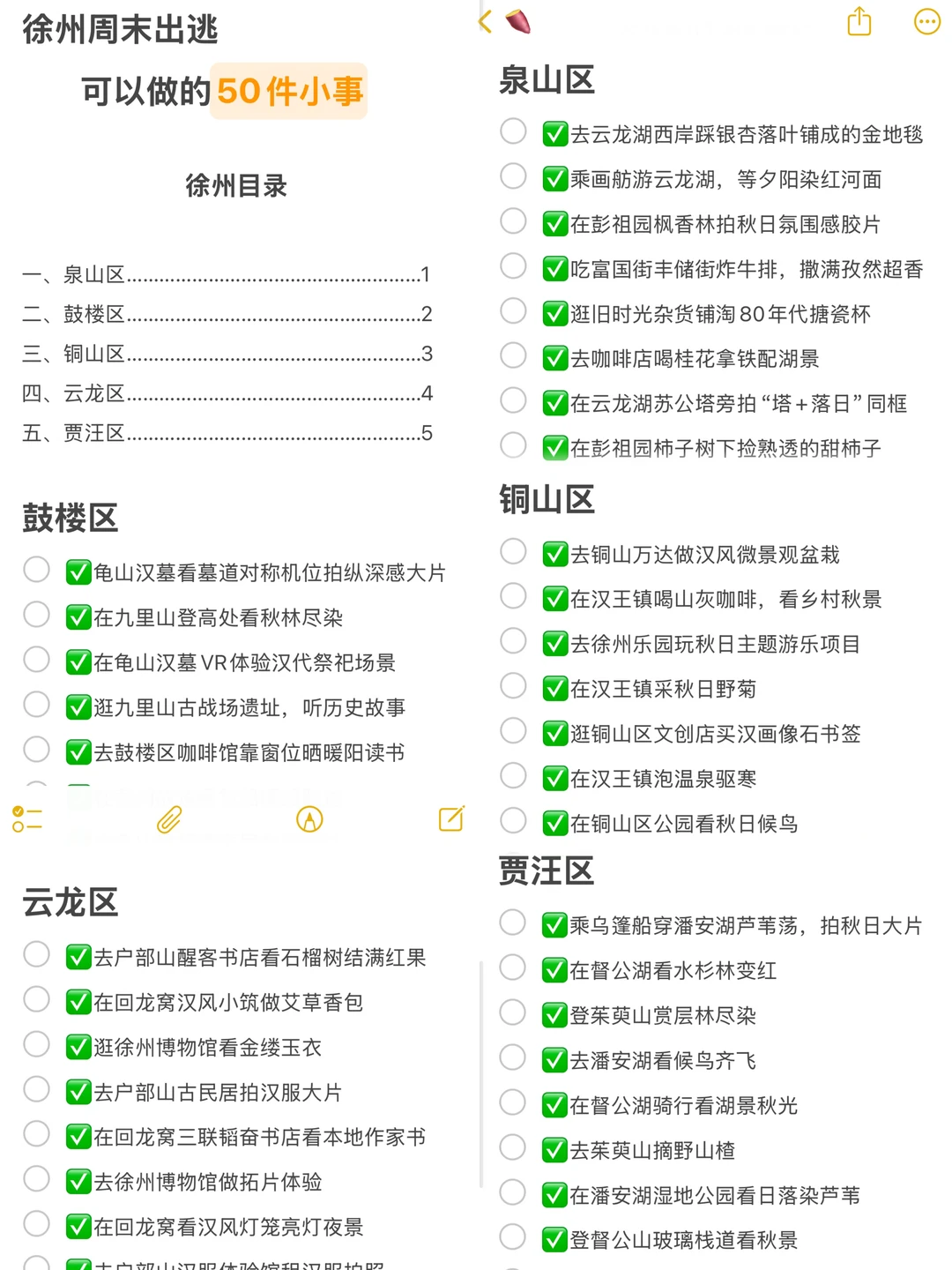 徐州周末出逃可以做的50件小事（已分区）