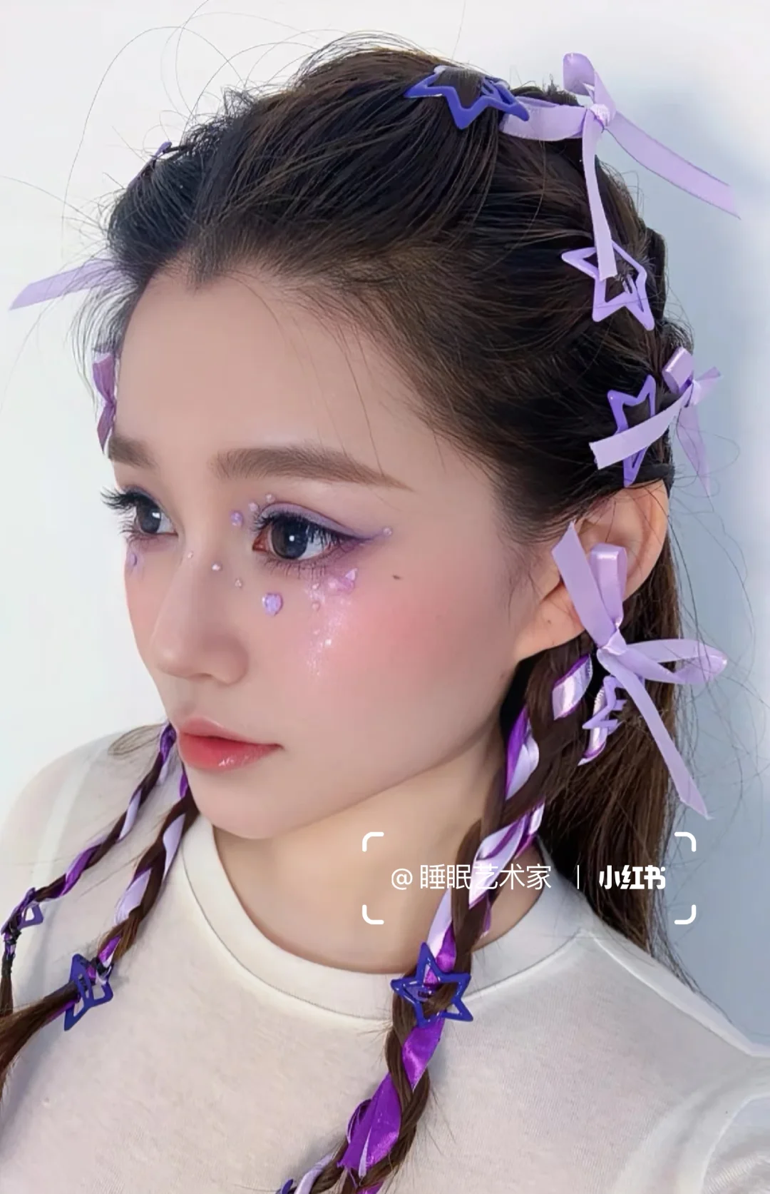 💜王翊恩南京演唱会妆容，紫色系妆容来啦