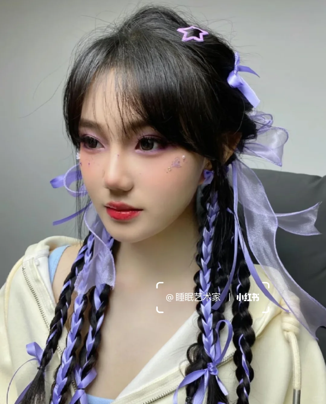 💜王翊恩南京演唱会妆容，紫色系妆容来啦