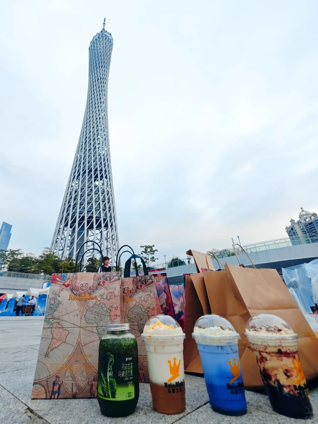 广州塔下喝到南美风马黛茶🍃