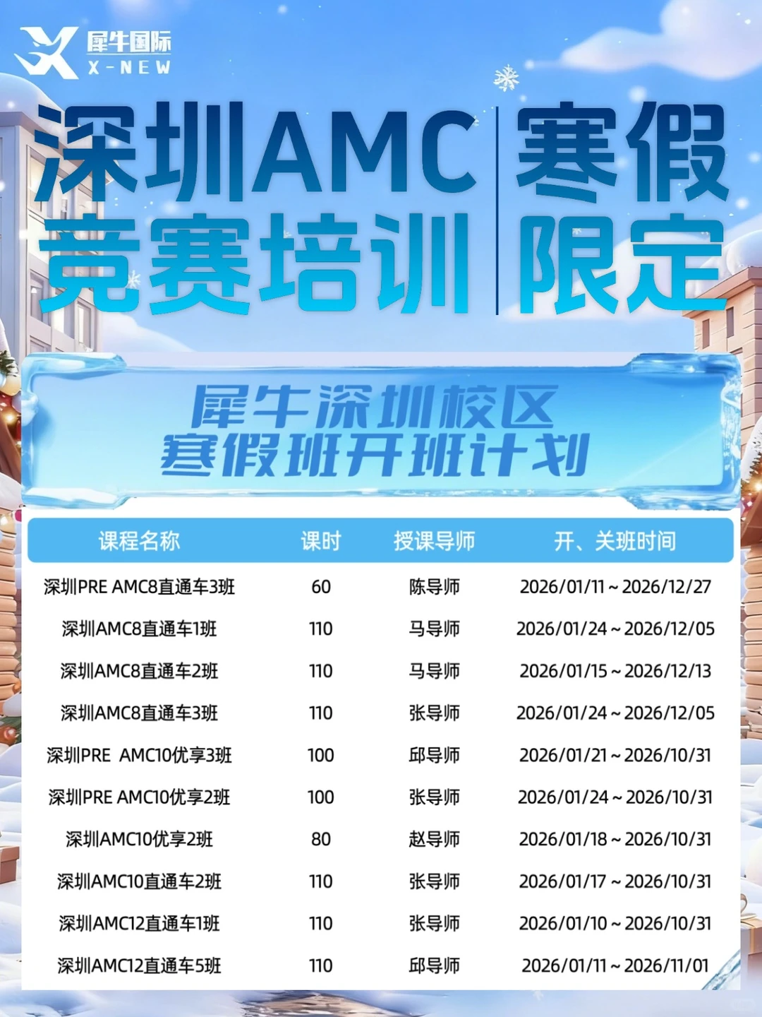 深圳AMC8/AMC10/AMC12课程寒假培训班