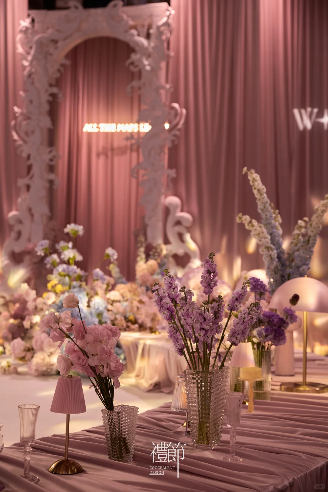 暮色微醺发光的法式日光花园婚礼出场区～