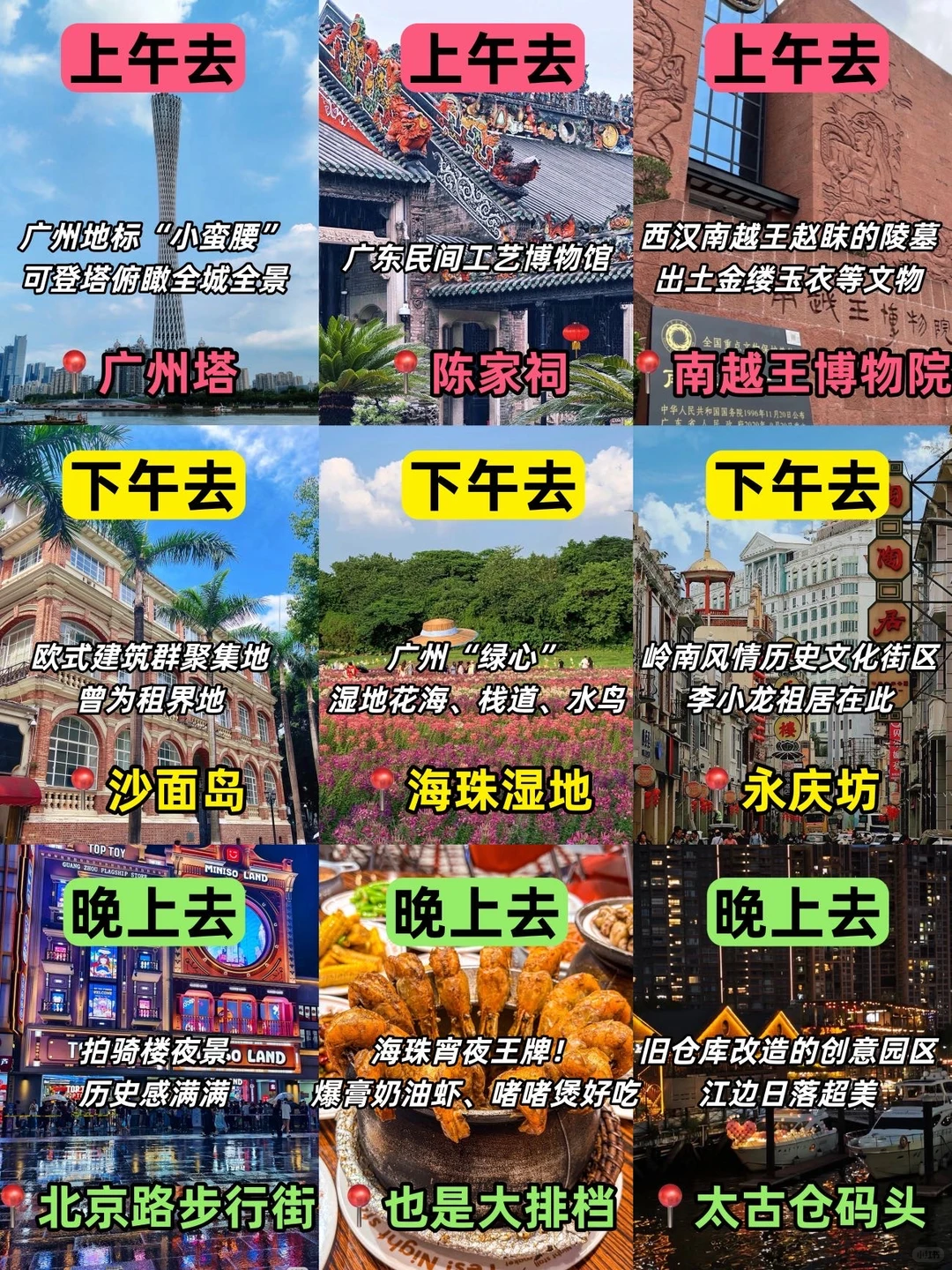 一眼看懂广州旅游地图！看完就知道怎么玩了
