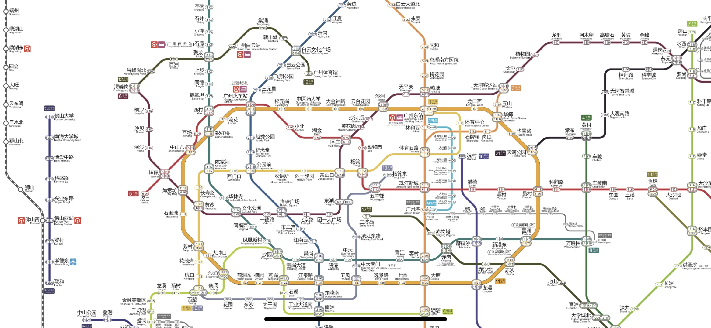 广州最新地铁图来啦，官方刚刚更新的地铁图！