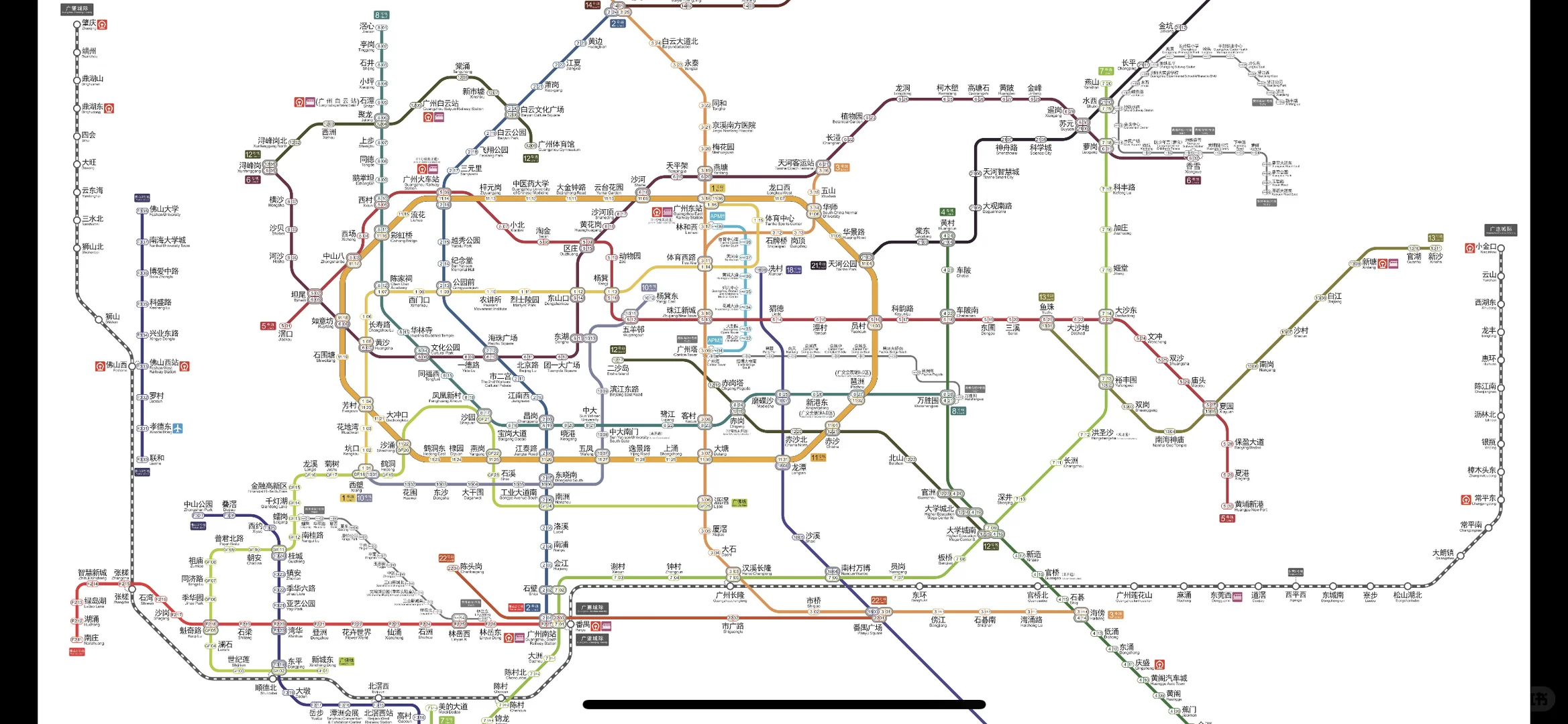 广州最新地铁图来啦，官方刚刚更新的地铁图！