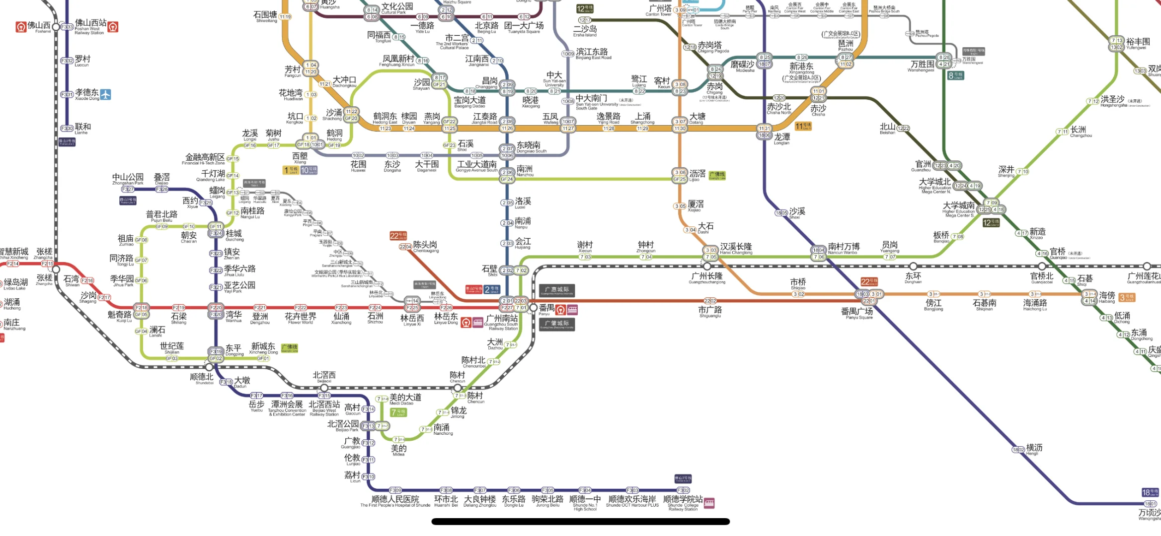 广州最新地铁图来啦，官方刚刚更新的地铁图！