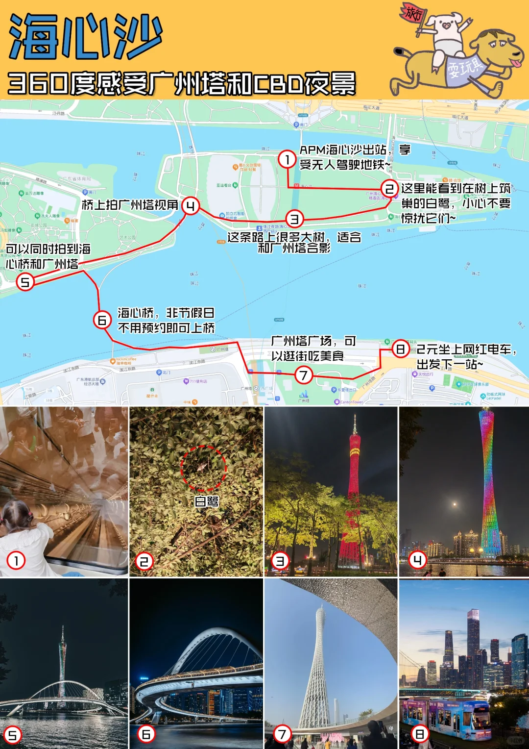 一张图看广州全景点｜含景区内游玩线路攻略