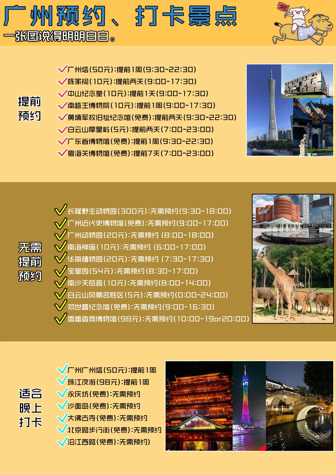 一张图看广州全景点｜含景区内游玩线路攻略