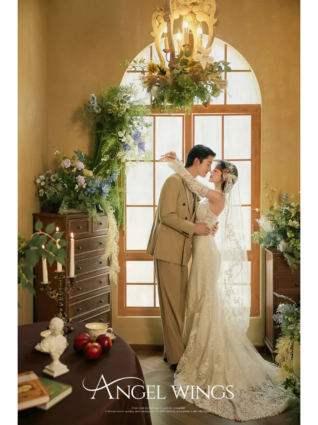 不出广州就能拍到的法式花房婚纱照‼️超绝