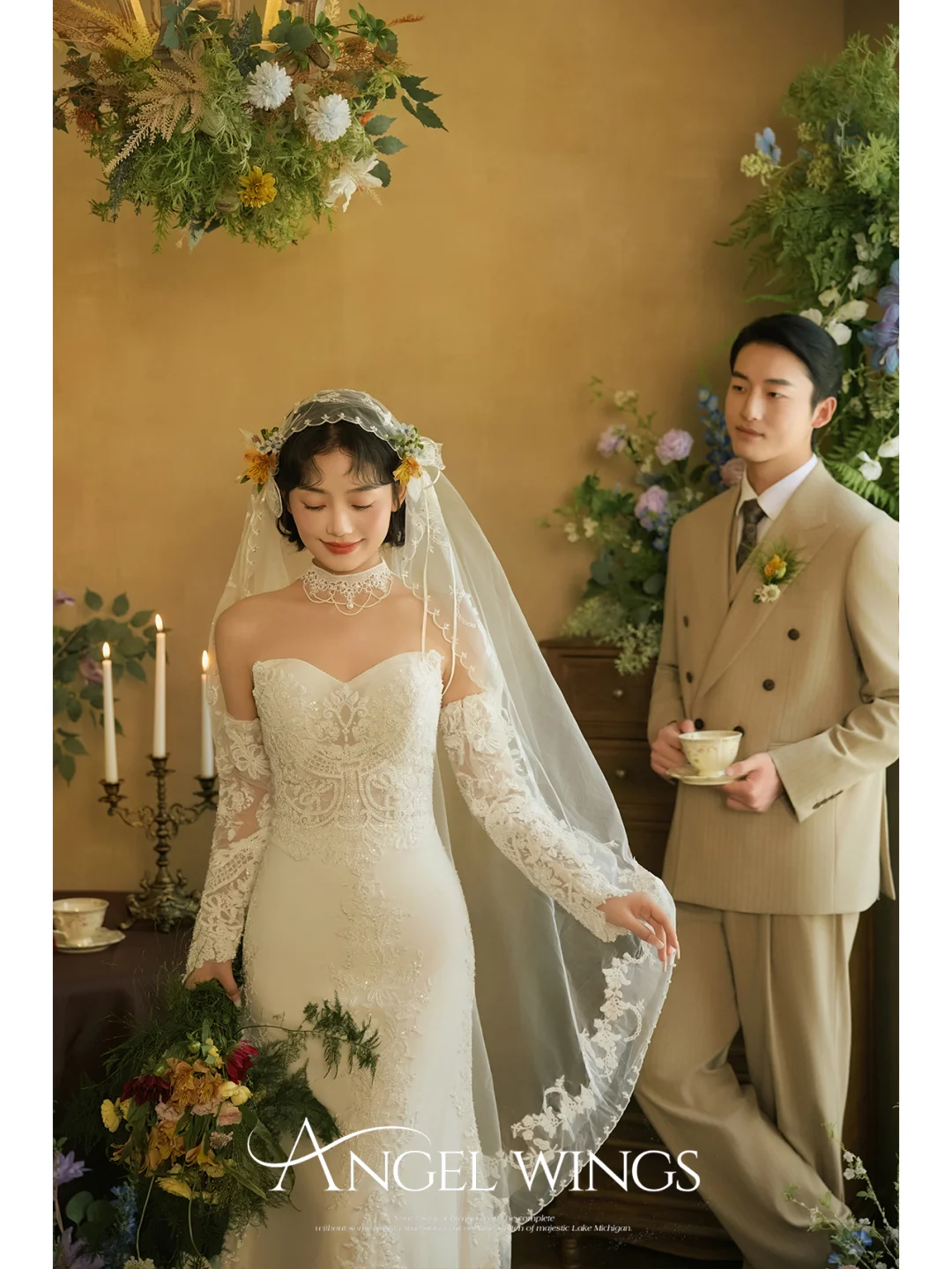 不出广州就能拍到的法式花房婚纱照‼️超绝