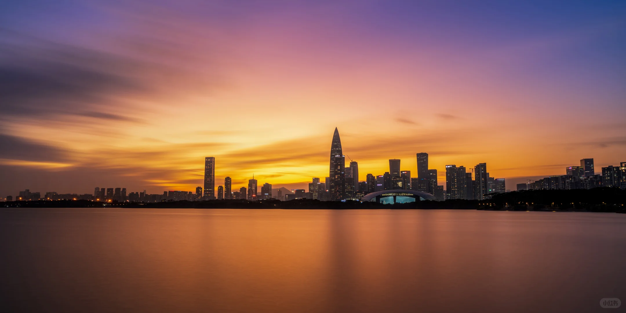 6张图带你看深圳公园晚霞天花板!