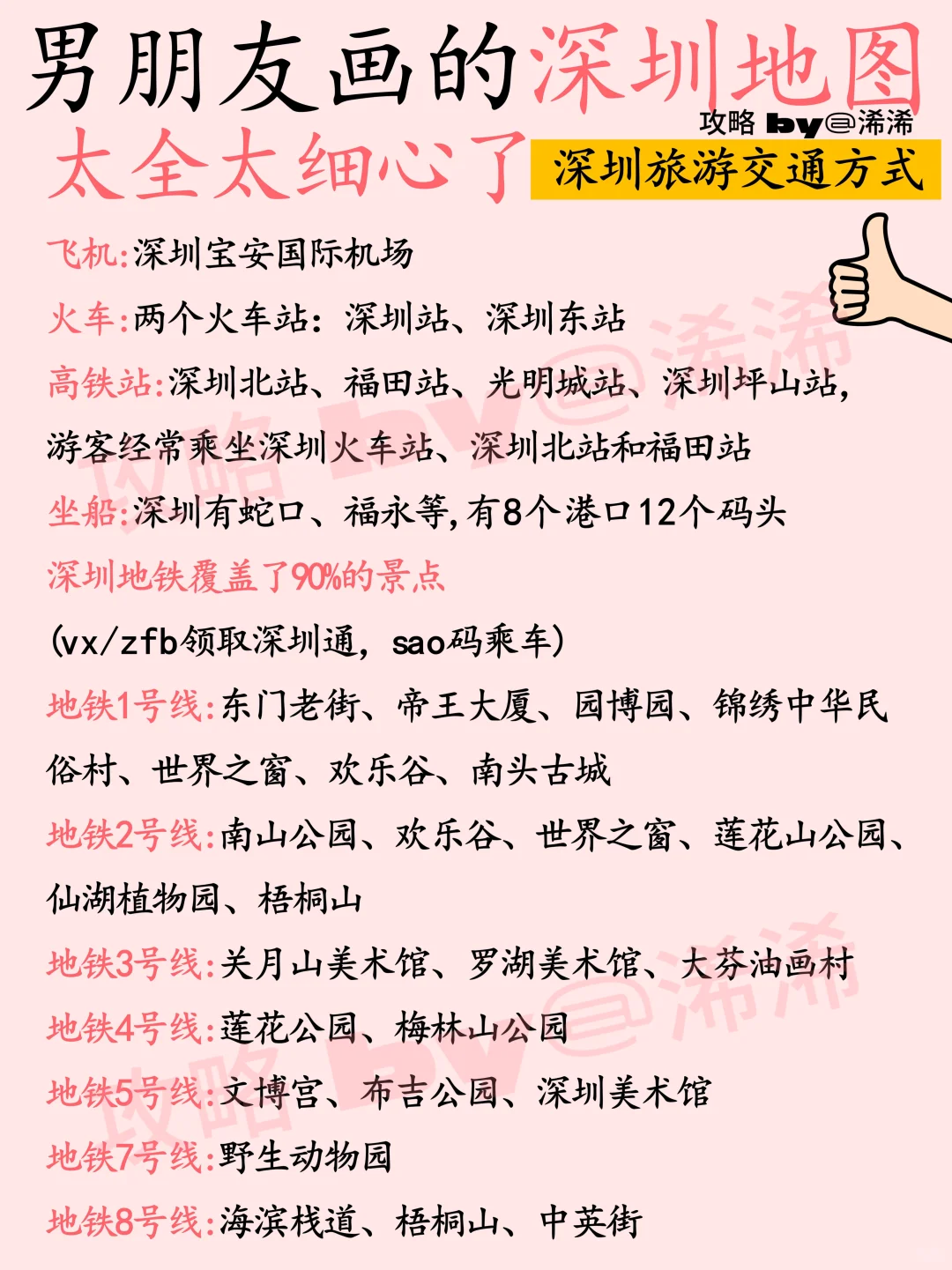 男朋友画的深圳地图🗺️太全太细心了👍🏻