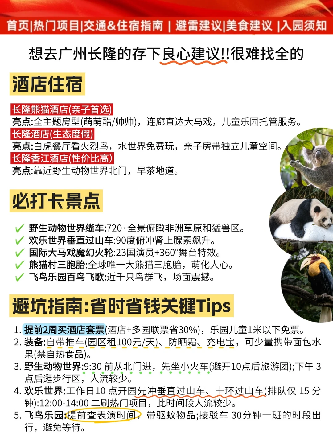 广州长隆刚回来，没做攻略千万别去❗️