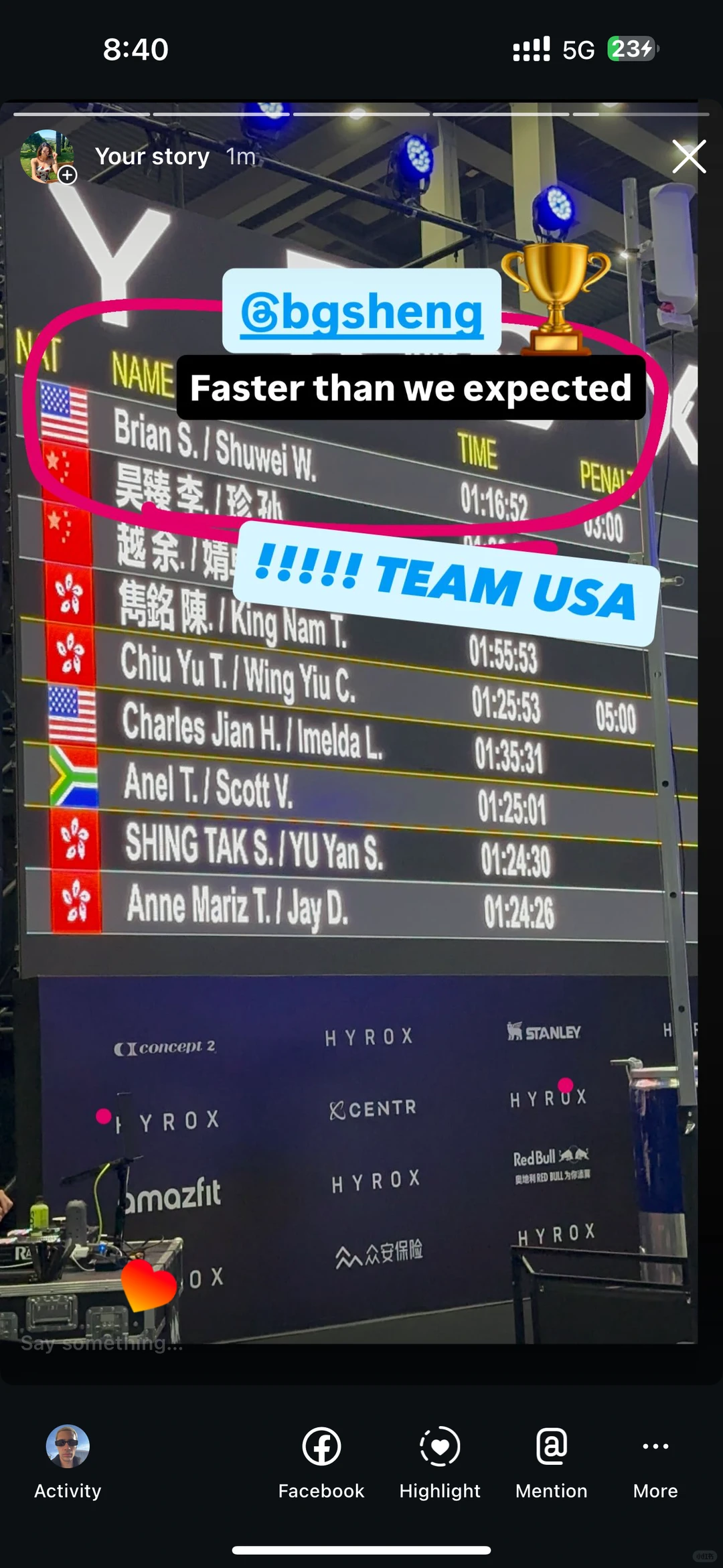 首战HYROX深圳💪裸考成绩出乎意料❗️