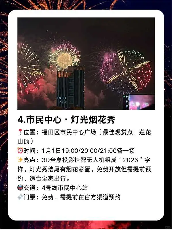 2026深圳跨年九大烟花秀全攻略🔥