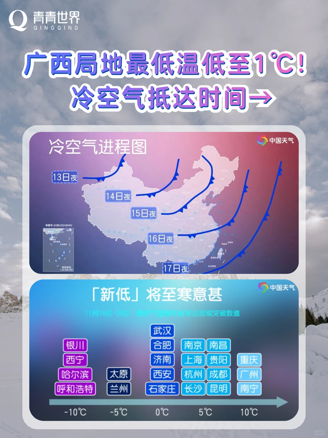 南宁降温啦！强冷空气正靠近，局地低至1℃