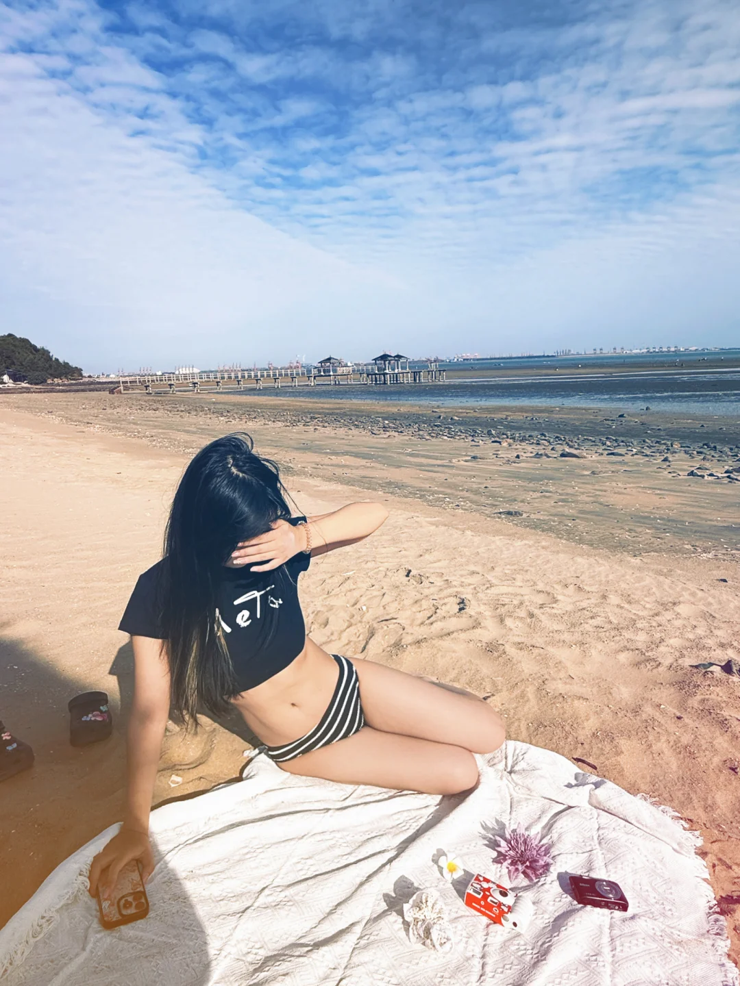 在防城港的海边出片