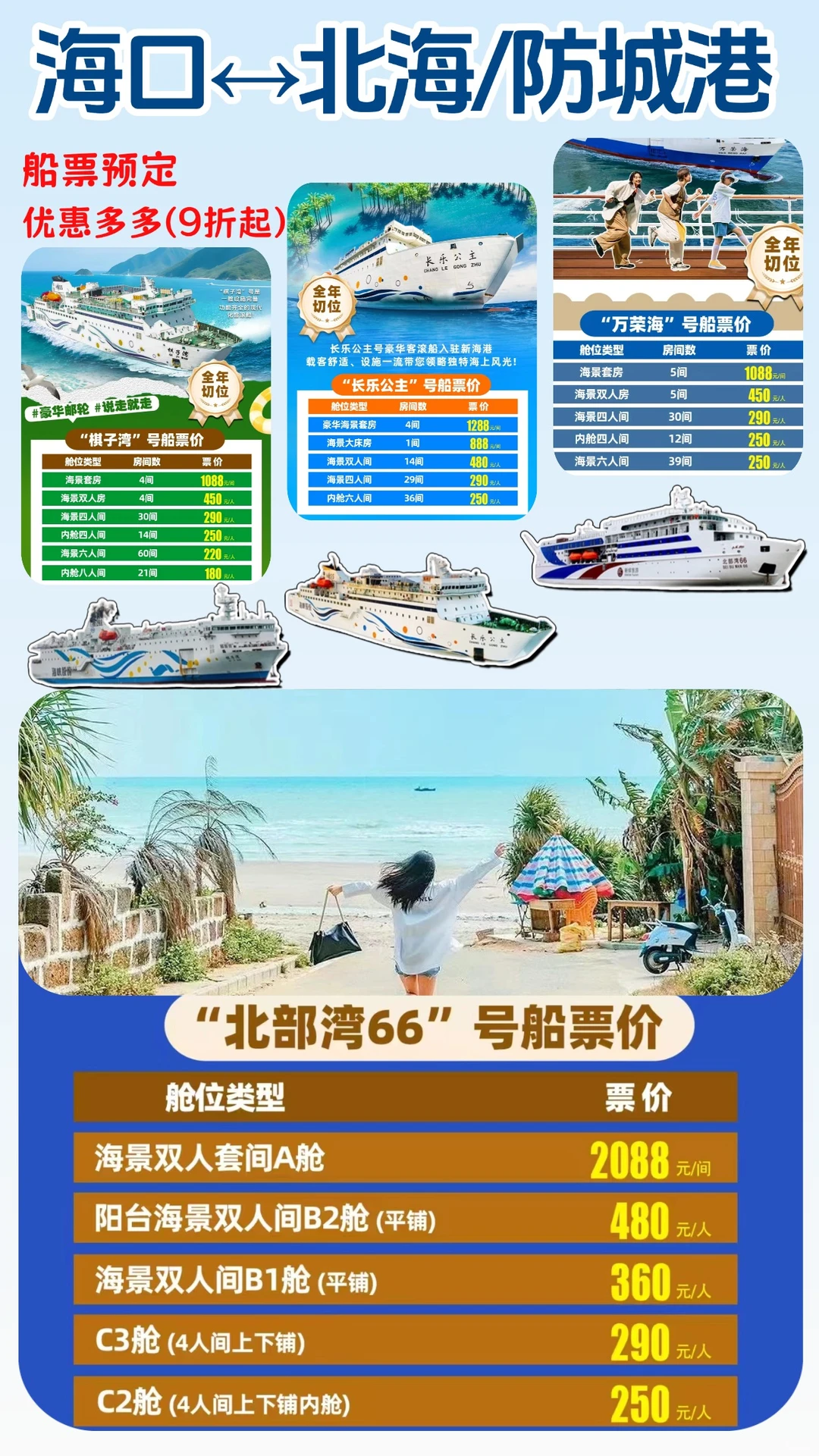 海南往返北海/防城港🚢船票优惠多💰