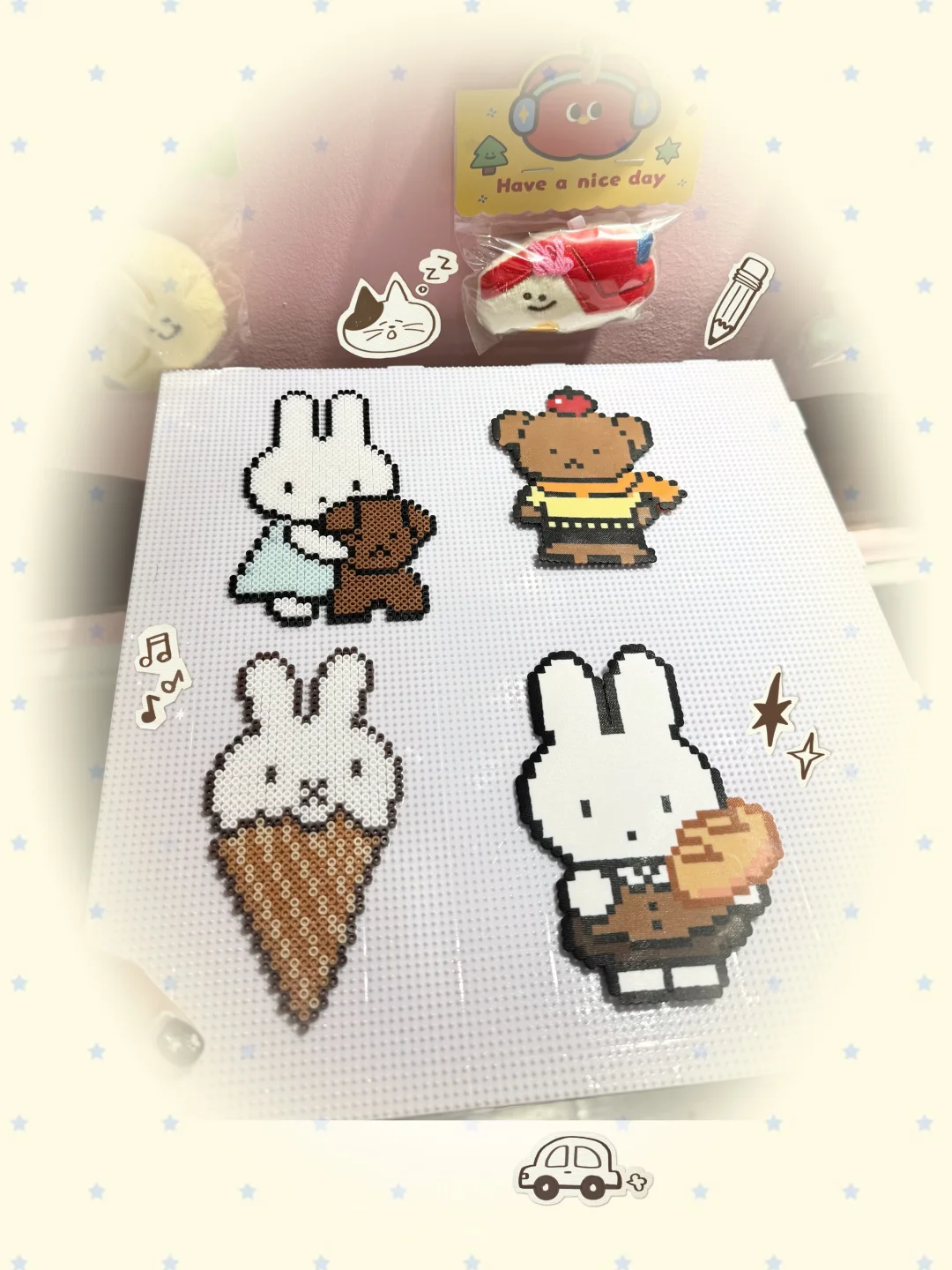 南宁拼豆店38元玩一天！！！今天是米菲兔合集