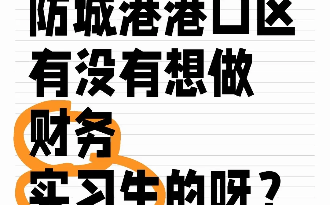 防城港港口区招财务实习生