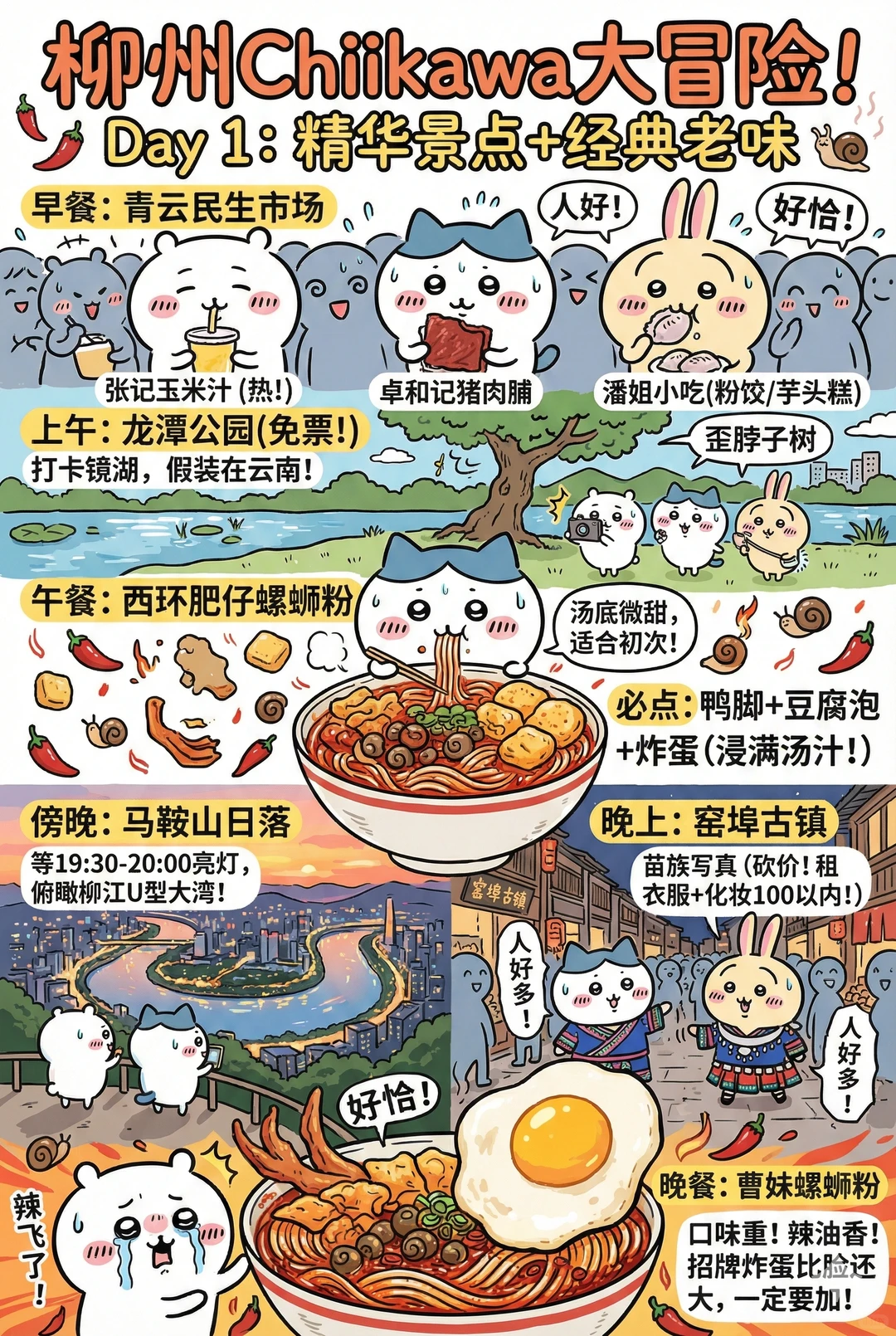 Chiikawa柳州旅游指南（附螺蛳粉口味）