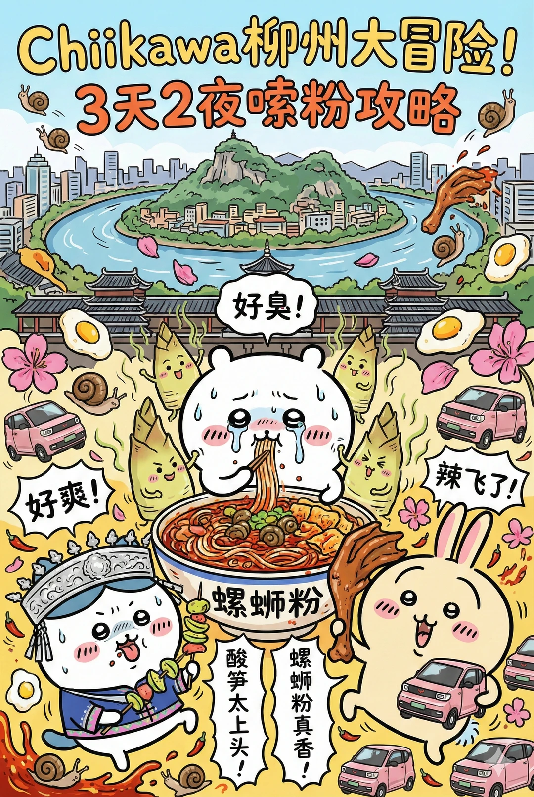 Chiikawa柳州旅游指南（附螺蛳粉口味）