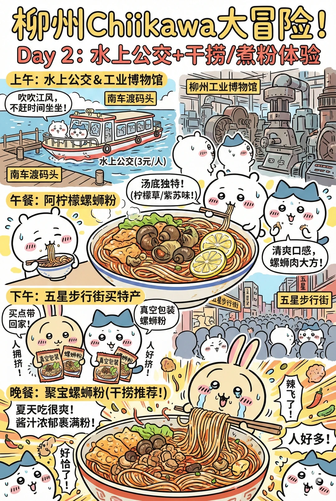 Chiikawa柳州旅游指南（附螺蛳粉口味）