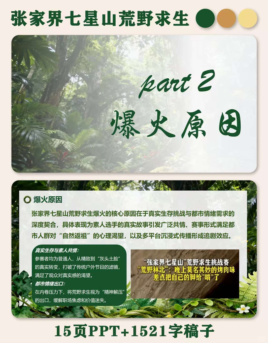 时事热点ppt：张家界七星山荒野求生