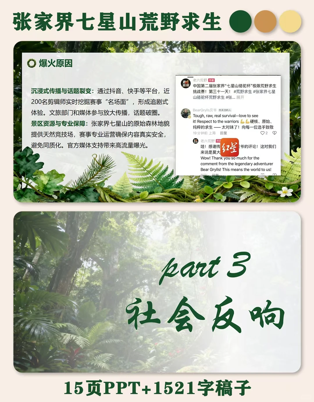 时事热点ppt：张家界七星山荒野求生