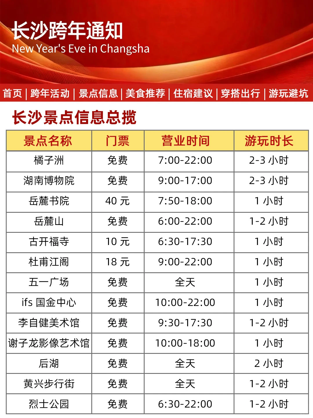 2026长沙元旦跨年全新活动合集来啦！🎊