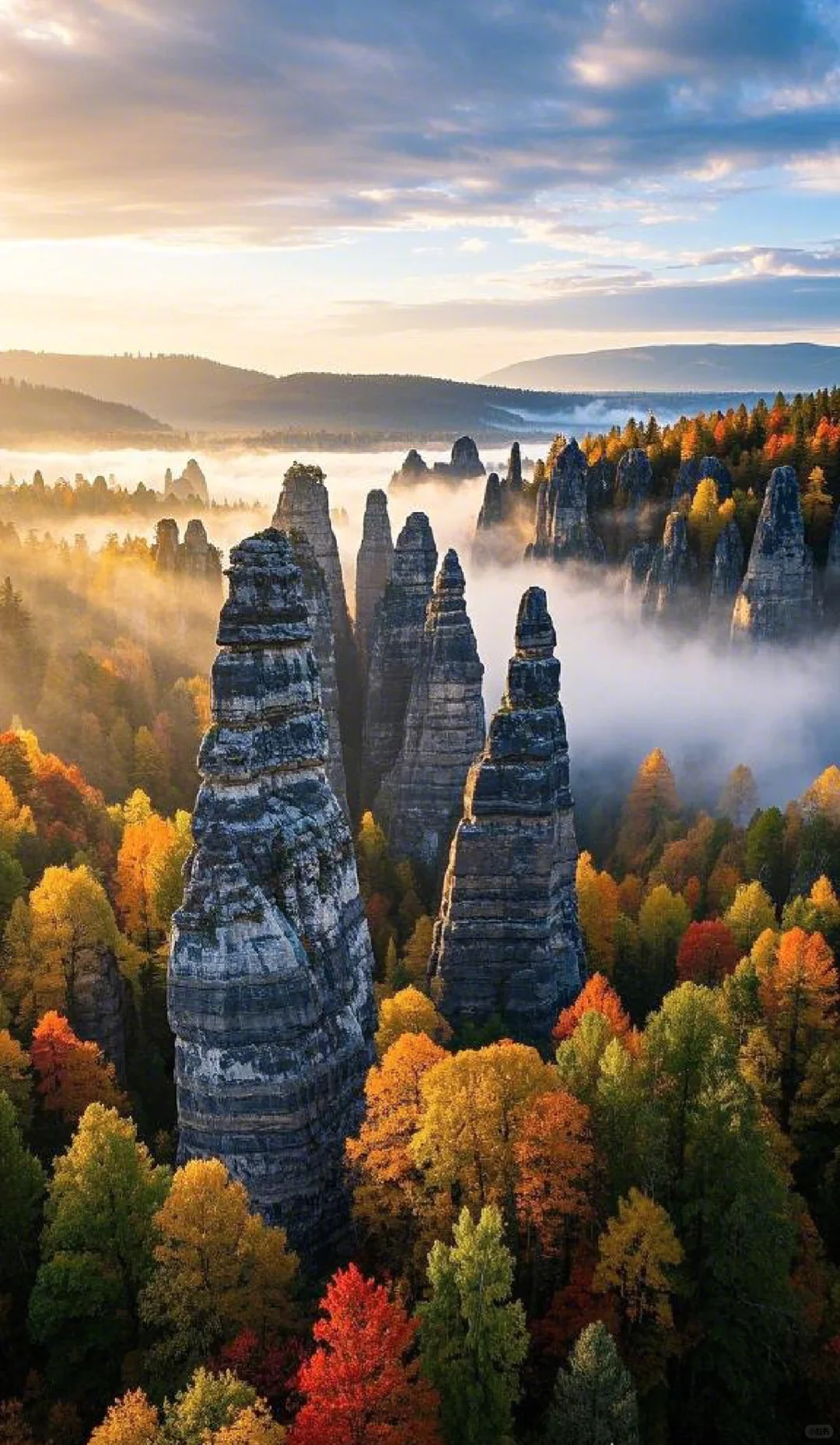 当秋色邂逅奇峰，这里的美让人词穷🍁